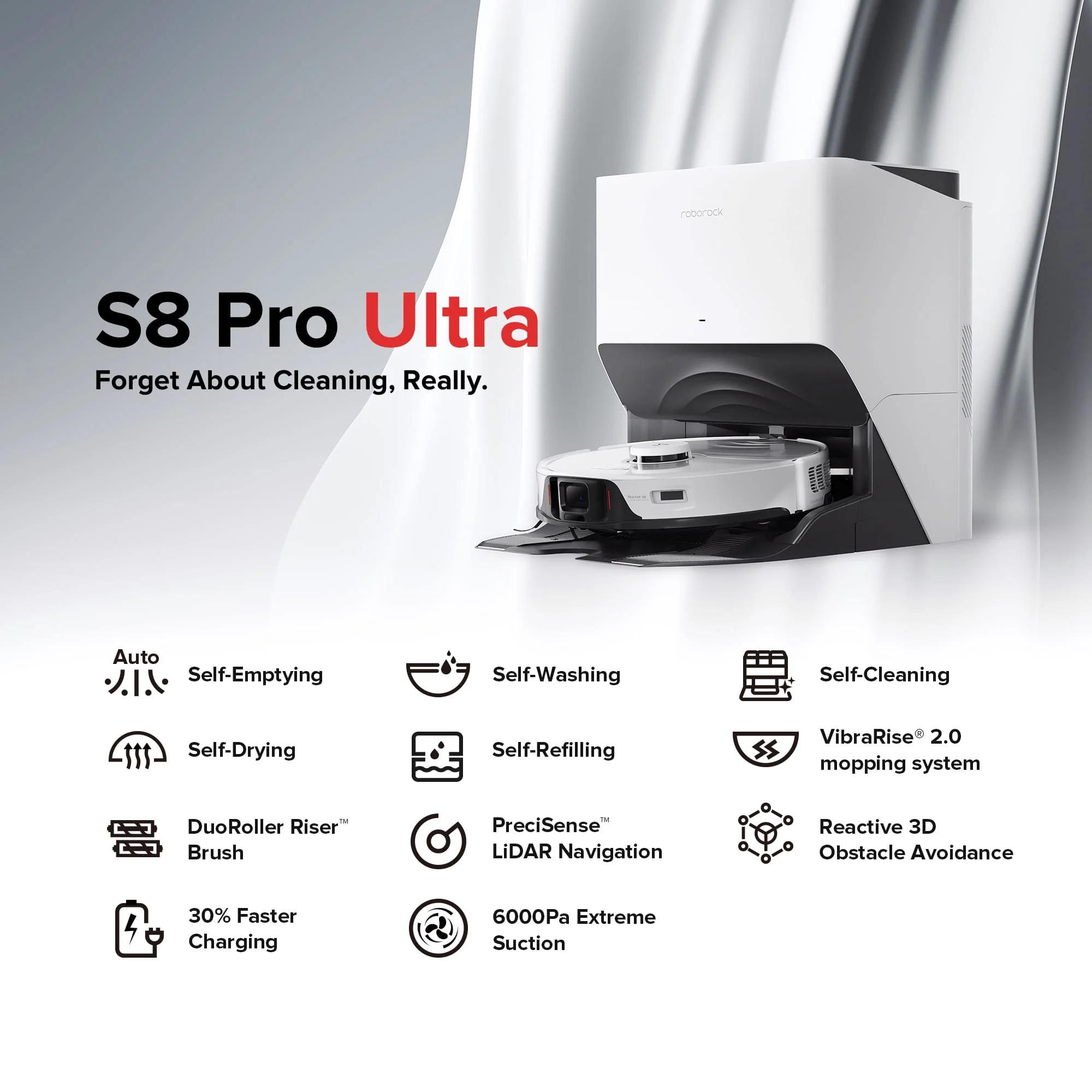 【Certified Refurbished 90% New】Roborock S8 Pro Ultra Robot Vacuum with RockDock® Ultra - Image 2